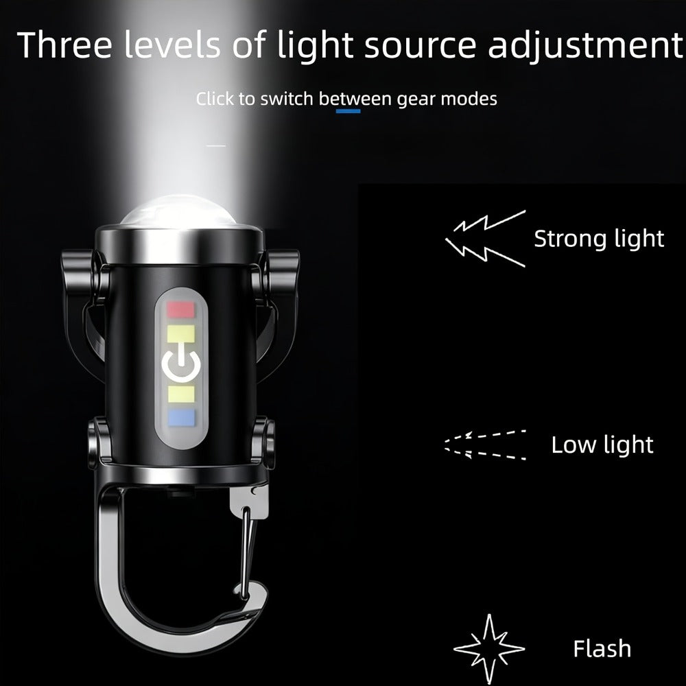 Flashlight 1200-Lumen Keychain 4-Pack with Seven Modes, USB-C Charging and Phone Power Output