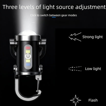 Flashlight 1200-Lumen Keychain 4-Pack with Seven Modes, USB-C Charging and Phone Power Output