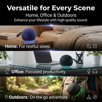 Portable Bluetooth Speaker Spherical Model with RGB, TWS, Subwoofer, 360° Listing and Included Base