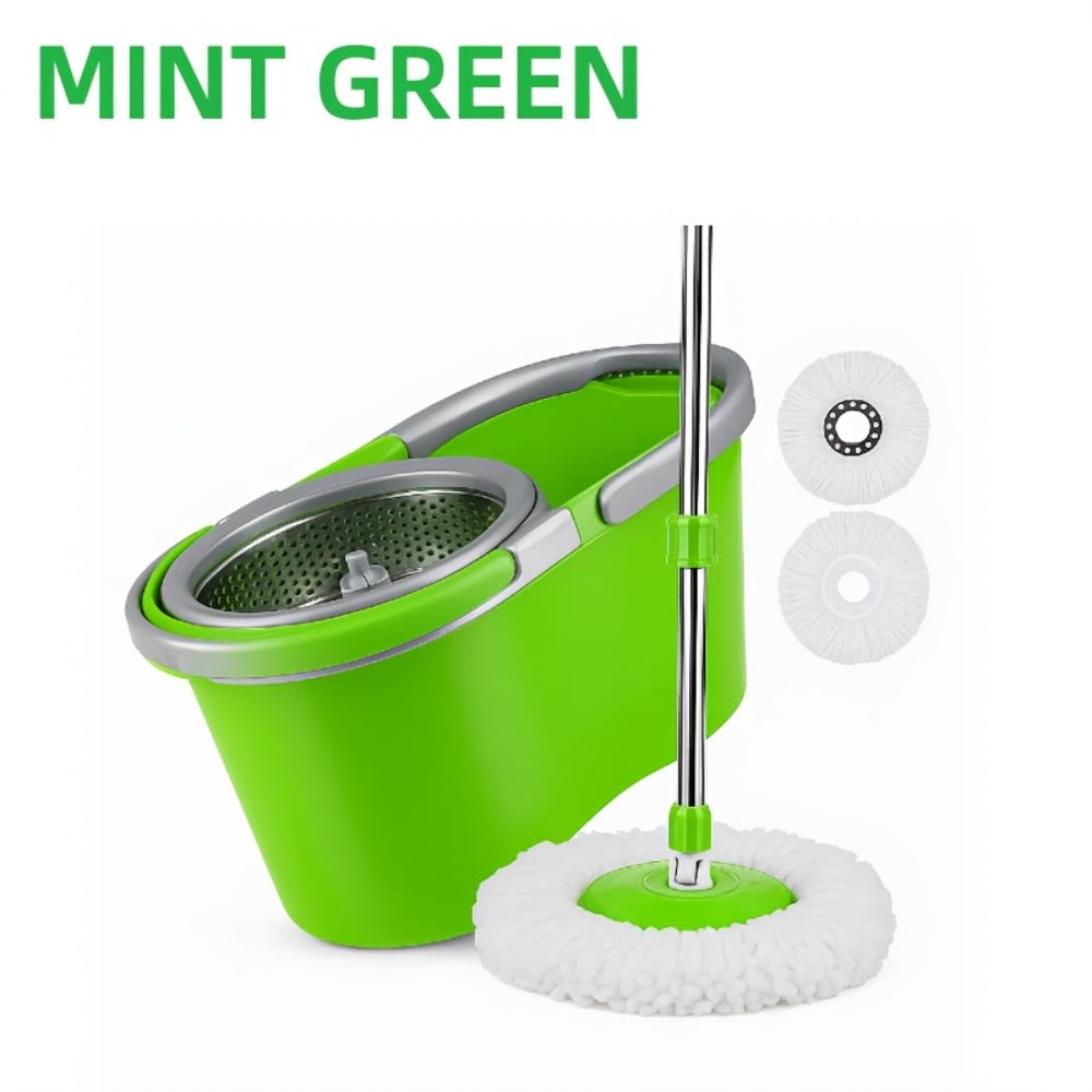 Mop And Bucket Set with Wringer 360 Degree Spinning Self-Wringing Mop 4 Microfiber Mop for Bath Time