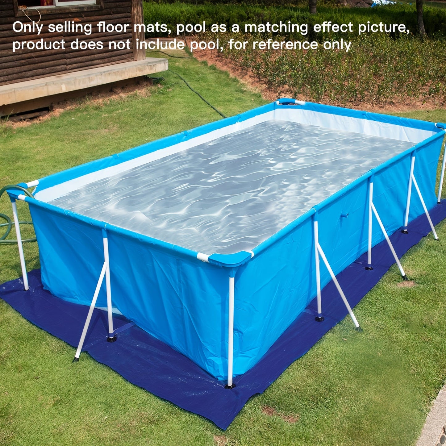 Blue Above-Ground Pool Ground Cover Mat, 118 x 78.74 Inches, Rectangular Floor Layer, Pool Not Included