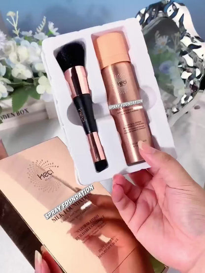 Two-Piece Spray Liquid Foundation and Brush Set with Matte Finish in Shades 110, 120 or 210