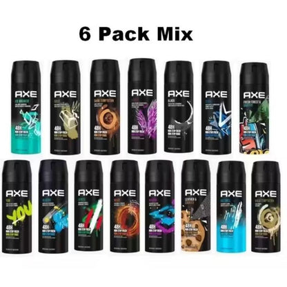 Axe Body Spray 6-Pack Variety Set 150ml Men's Fragrance Bundle - Long Lasting Bold Scents Deodorant Spray for Men Gym Travel Daily Use 5 fl oz Each