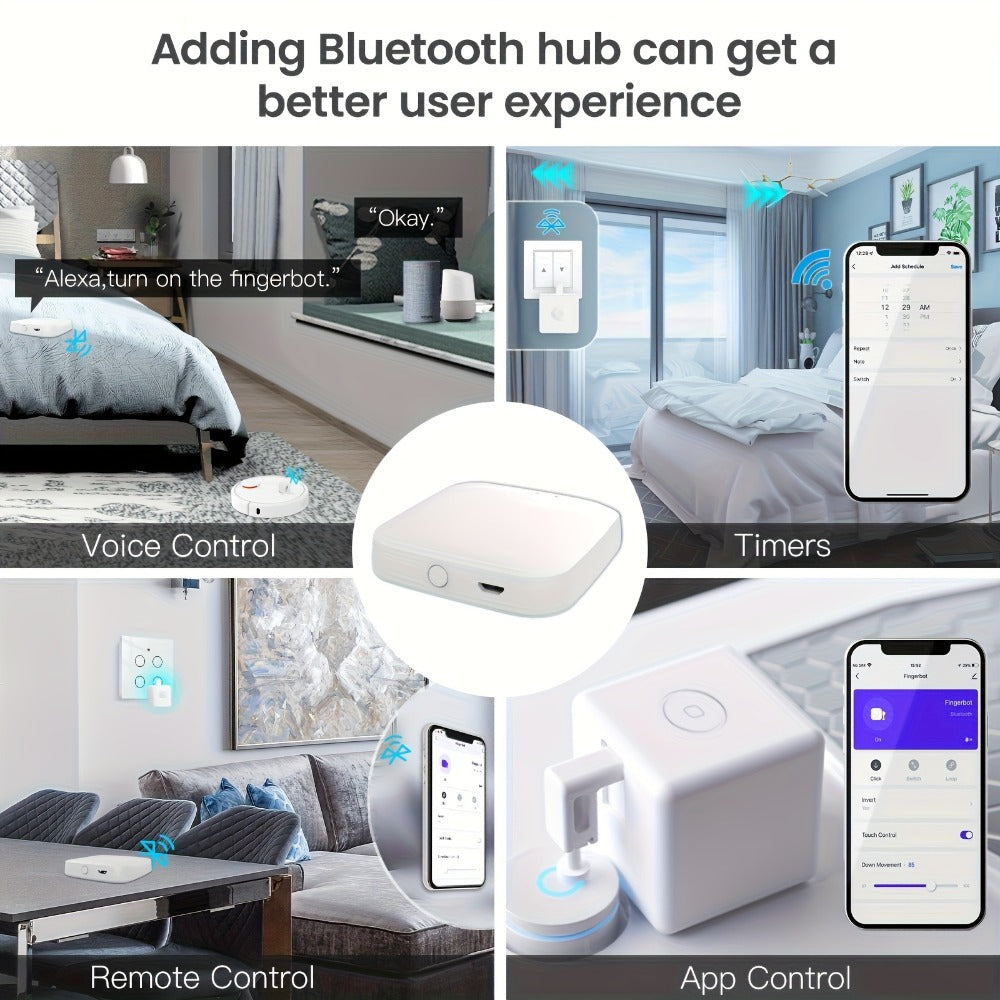 MOES Fingerbot Plus Smart Button Pusher Robot 2-Pack – Wireless Automatic Touch Control, Works with Alexa, Google Home & Smart Life App, No Wiring 5-Second Install, Retrofit Any Switch or Button (2 White)
