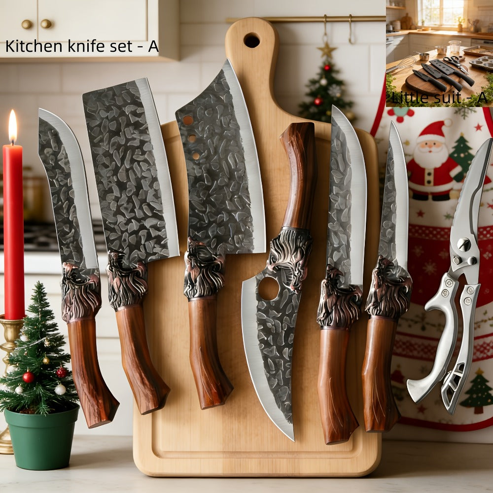 Kitchen Knife Set 7-Piece Stainless Steel with Boning, Slicing, Carving, Fish and Butcher Knives plus Shears