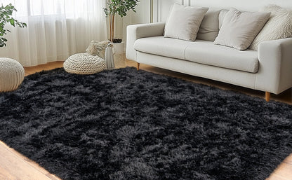 Area Rug 8x10 Plush Shag with 1.7-Inch Pile and Nine Machine-Washable Colors for Living Spaces