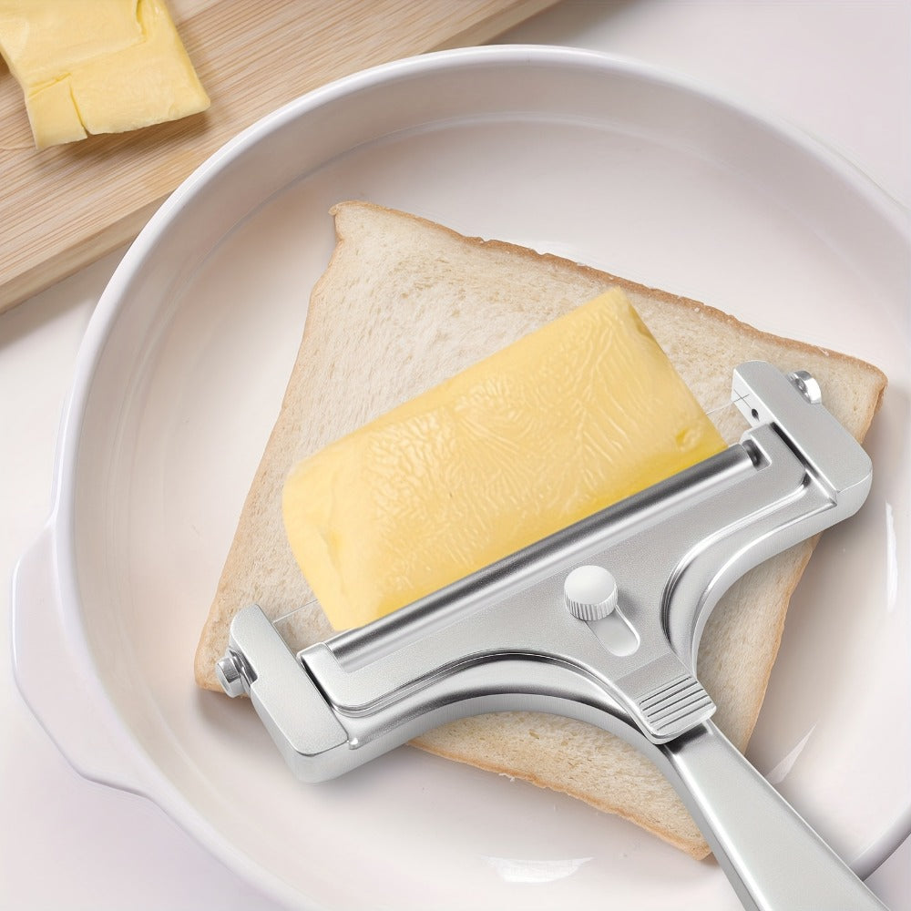 Cheese Slicer Adjustable Thickness 2-Pack, Stainless Steel Wire Cheese Cutter for Hard & Cheese