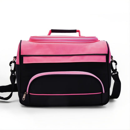 Hairdresser Tool Bag Multi-Functional Salon Styling Organizer with Adjustable Strap Large Capacity Hair Makeup Artist Case for Professionals Travel Pink Black Zebra