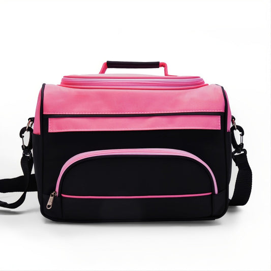 Hairdresser Tool Bag Multi-Functional Salon Styling Organizer with Adjustable Strap Large Capacity Hair Makeup Artist Case for Professionals Travel Pink Black Zebra