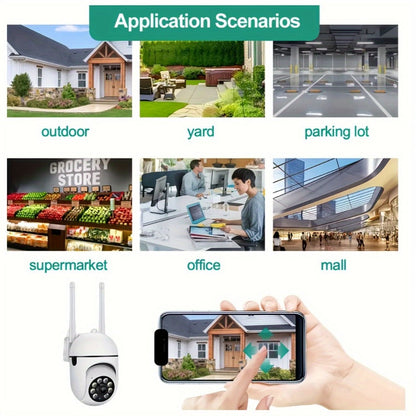 WiFi Dome Security Camera 4-Pack 1080P HD PTZ 360° AI Motion Tracking Two-Way Audio PIR Detection 5GHz & 2.4GHz Dual-Band App Control Wall Mount Indoor Outdoor Surveillance