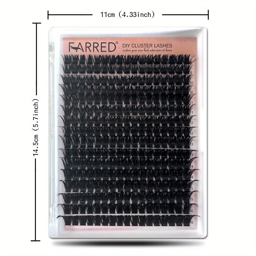 272Pcs D Curl Lash Clusters — 100D Thick Individual Eyelash Extensions 8-16mm, Soft Reusable DIY Cluster Lashes with Plant-Based Squalane, Voluminous Full-Body Lash Extension Kit for Beginners & Home Use