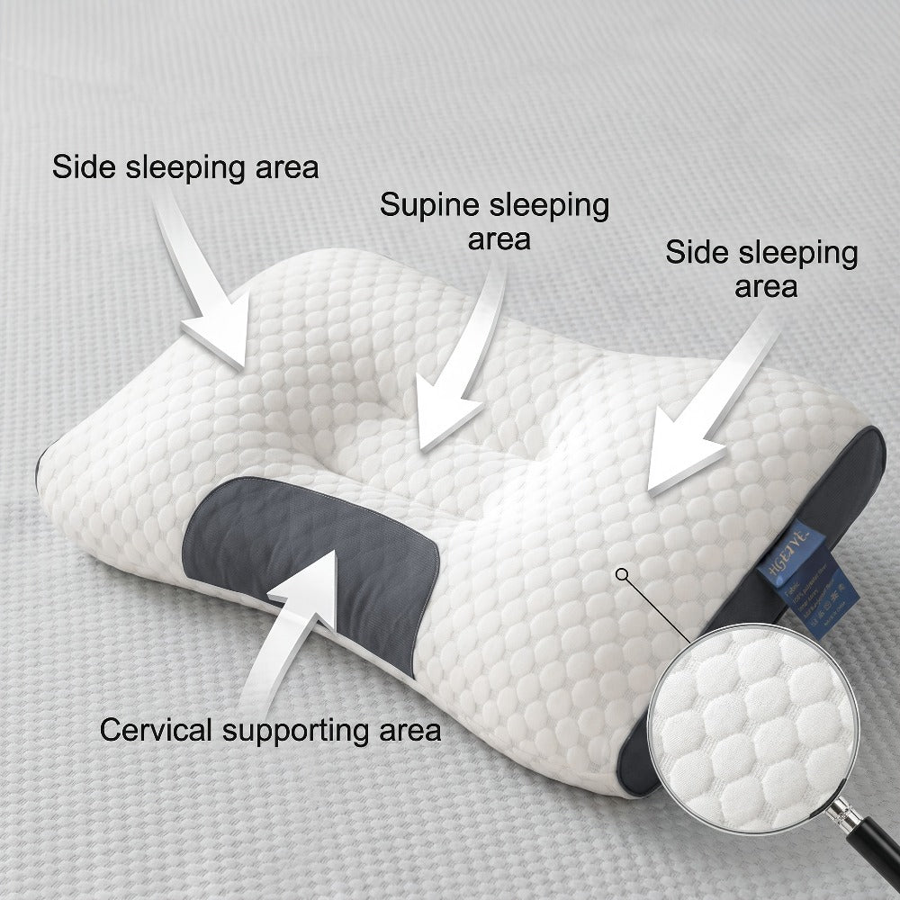 Two-Pillow Contoured Neck Pillow Set in Five Color Options with 74 x 47 cm Pictured Size for Home Use