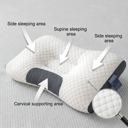 Two-Pillow Contoured Neck Pillow Set in Five Color Options with 74 x 47 cm Pictured Size for Home Use