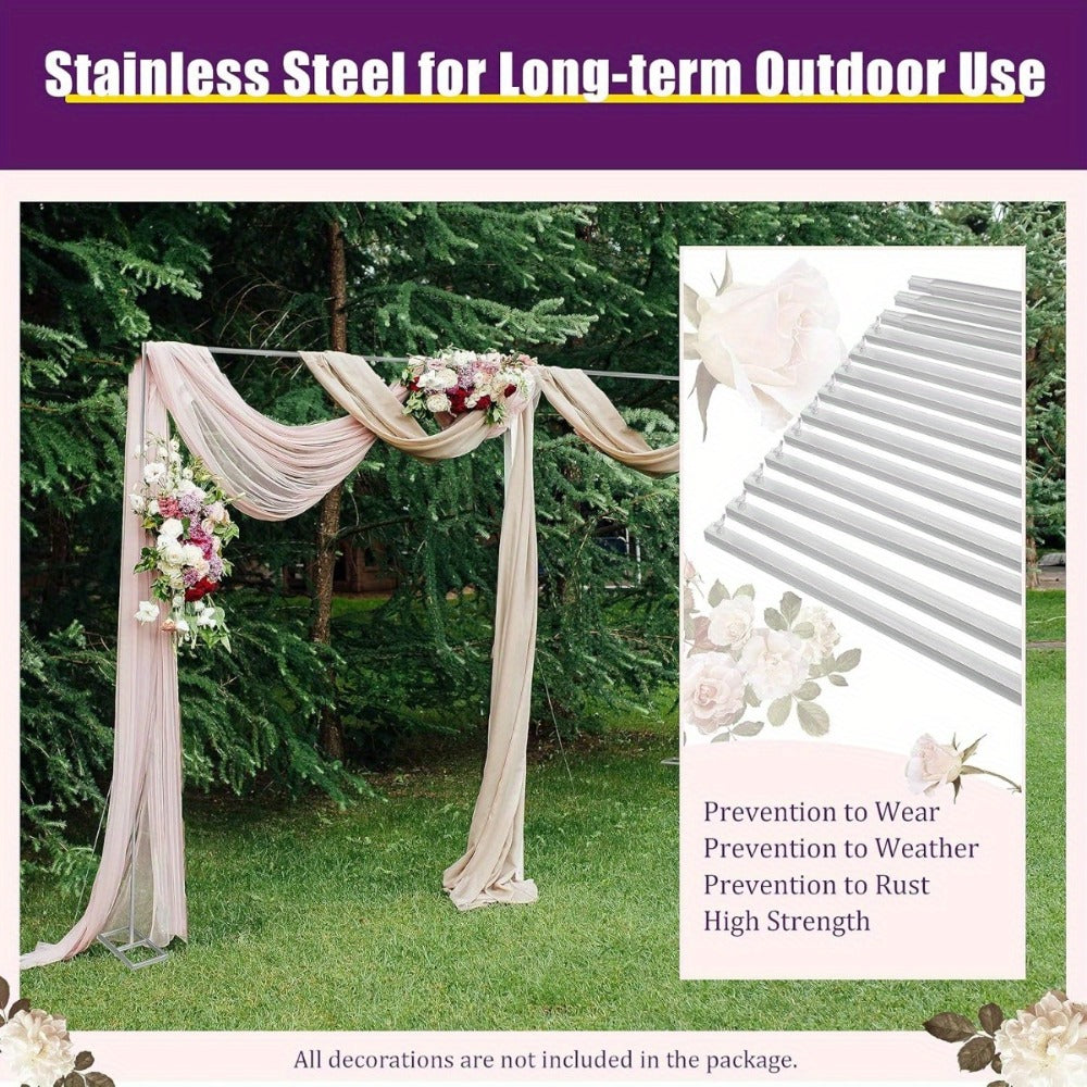 20x10 Ft Heavy Duty Backdrop Stand Pipe Kit with Weighted Stainless Steel Bases, 15-Pole Curtain Frame Drape Kit for Wedding Ceremony Party Photography Studio Trade Show Stage Event Backdrop