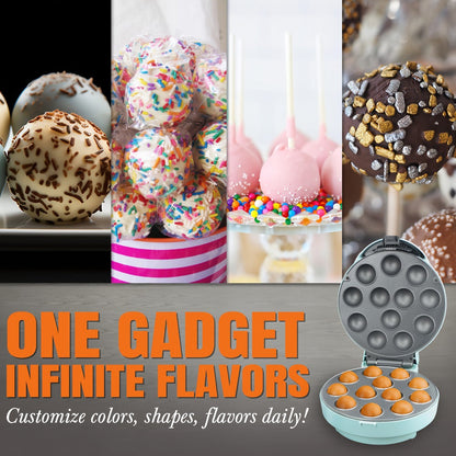Cake Pop Maker Machine 12-Cavity 1.6 Inch, Electric Cake Pop Set with Flip-Over Even Heating Design
