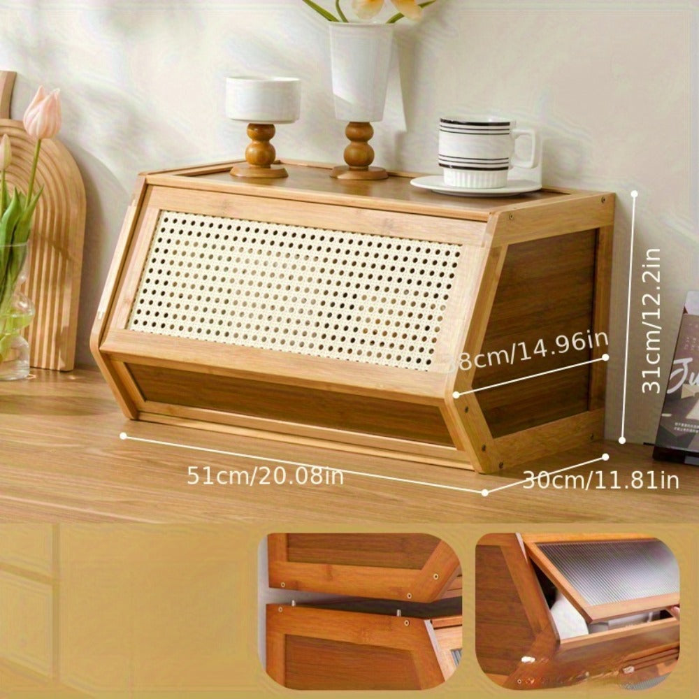 Shoe Rack Bamboo Freestanding Organizer with Flip Drawer, Stackable Design and 27.5 or 33.85-Inch Width