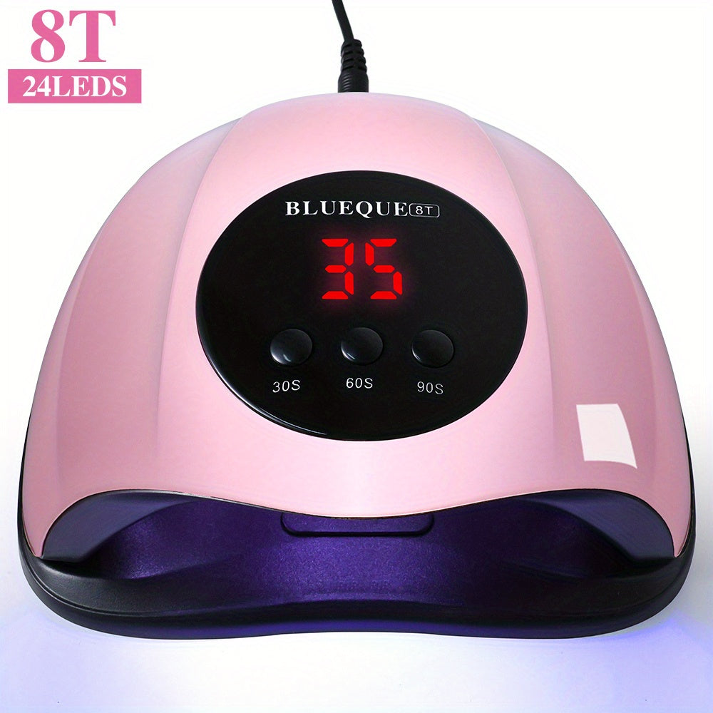 8T UV LED Nail Lamp with 24 Light Beads, Infrared Hand Sensor, 30/60/90s Timers and Two USB Styles