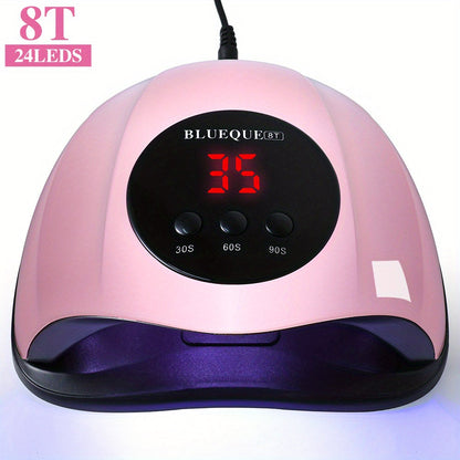 8T UV LED Nail Lamp with 24 Light Beads, Infrared Hand Sensor, 30/60/90s Timers and Two USB Styles