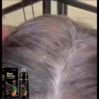 Grey Hair Dye Shampoo 3-in-1 Natural Plant-Based Herbal Formula — Non-Stick Scalp, Covers White Hair in Minutes, 500ml — Black, Dark Brown, Chestnut Brown for Men & Women