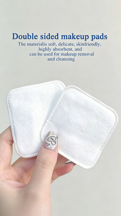 Disposable Square Cleansing Pads 200pcs (2 Boxes x 100) Extra Thick Soft Wet & Dry Facial Pads for Daily Skincare Makeup Removal — Lint-Free Beige-Friendly 2.76x2.36 inch