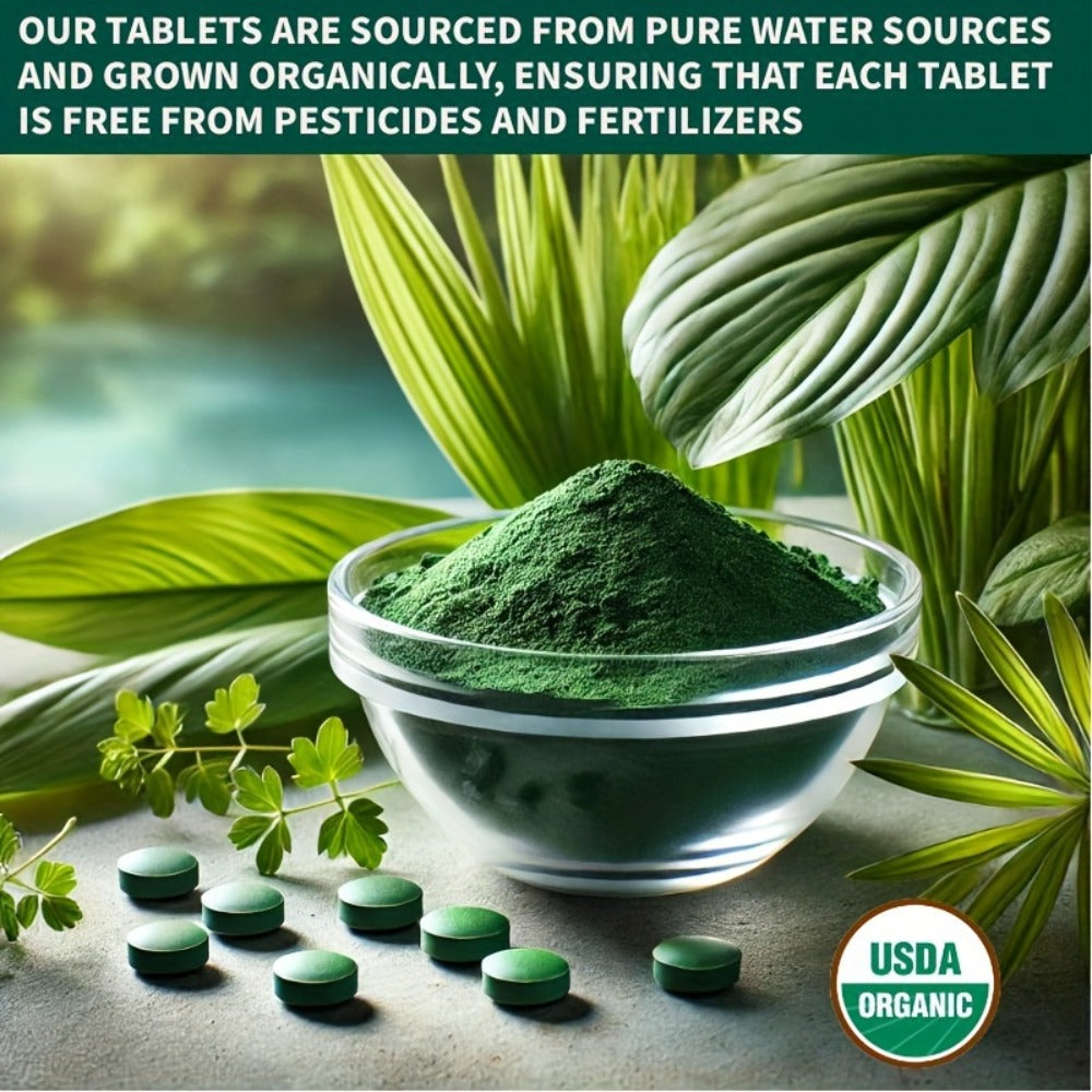 Organic Chlorella & Spirulina Tablets 720 Count – 4 Month Supply, 50/50 Superfood Blend, Cracked Cell Wall, Vegan Protein, No Fillers | Daily Green Supplement | ShopVora UK