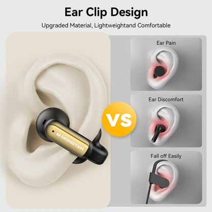 Open-Back Clip-On Wireless Earbuds Environmental Noise Cancellation Touch Control Wireless Charging Case Situational Awareness Natural Sound Bluetooth Headphones