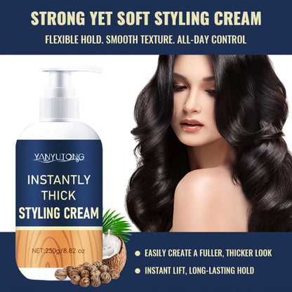 YANYULONG 250g Hair Styling Cream in White Pump Bottle with Squalane and Rosemary Extract Labels
