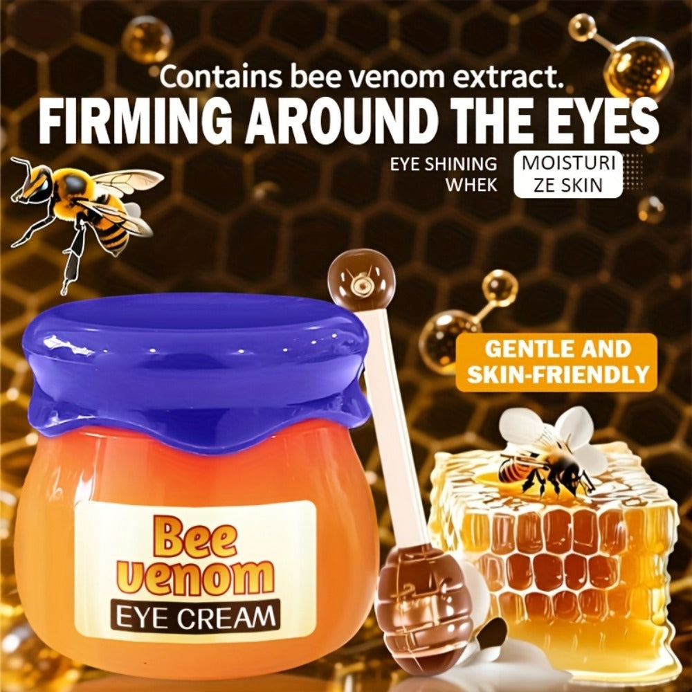 ROZINO Bee Venom and Honey Eye Cream Five-Pack in Small Cosmetic Jars with Coordinated Blue Lids