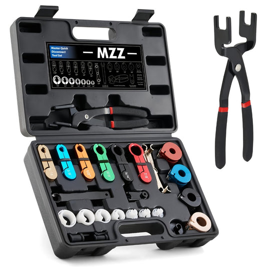 Fuel Line Disconnect Tool Kit 26pcs – Master Quick Disconnect Set with AC & Transmission Disconnect Pliers for Fuel Line Removal, Push-Connect & Snap-Lock Fittings