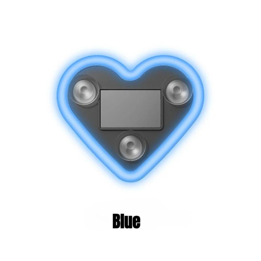 Car Interior Neon Heart Lights Solar USB Rechargeable 5 Lighting Modes Vibration-Sensing Auto On/Off Dashboard Decoration for Cars Trucks SUVs, 2pcs Set Iridescent Pink Blue Red Ice Blue Gift