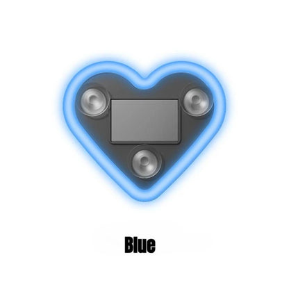 Car Interior Neon Heart Lights Solar USB Rechargeable 5 Lighting Modes Vibration-Sensing Auto On/Off Dashboard Decoration for Cars Trucks SUVs, 2pcs Set Iridescent Pink Blue Red Ice Blue Gift