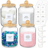 4-Pack Bamboo Top Glass Canister