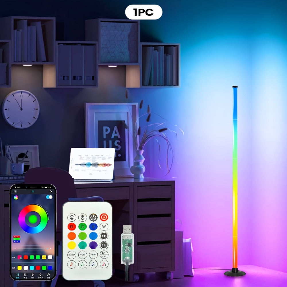 RGBICB Smart LED Floor Lamp App & Remote Control – Intelligent Mood Atmosphere Backlight Modern Design for Home Office Gaming Study Bedroom Holiday Gift 1 or 2 Pack