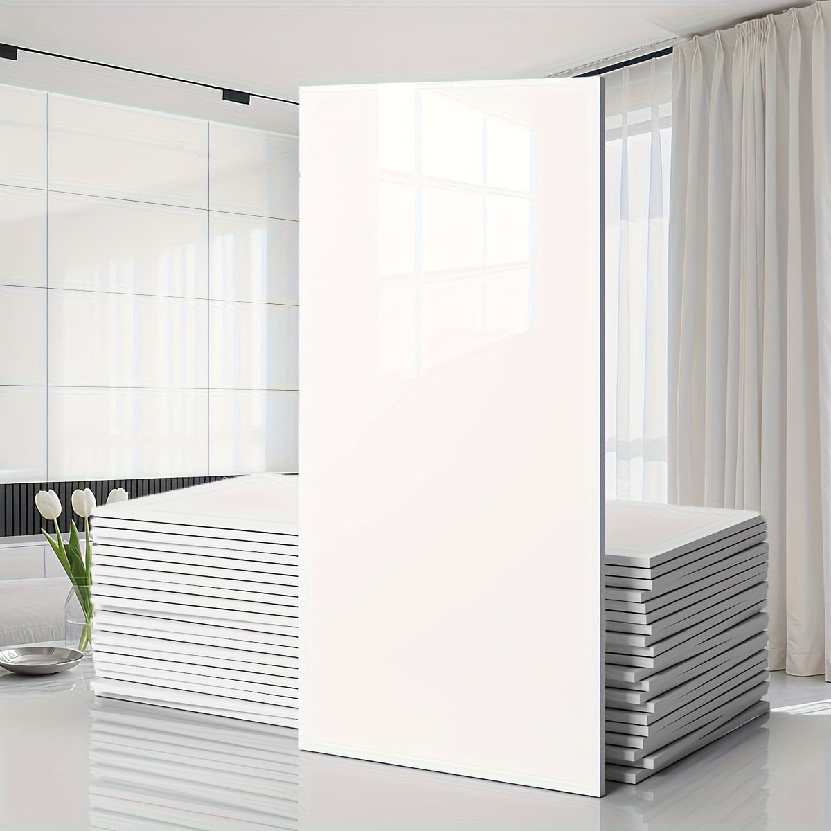 Marble-Pattern Wall Panel Set with 20- or 40-Piece Packs, Eight Codes and 11.81 x 23.6-Inch Tiles