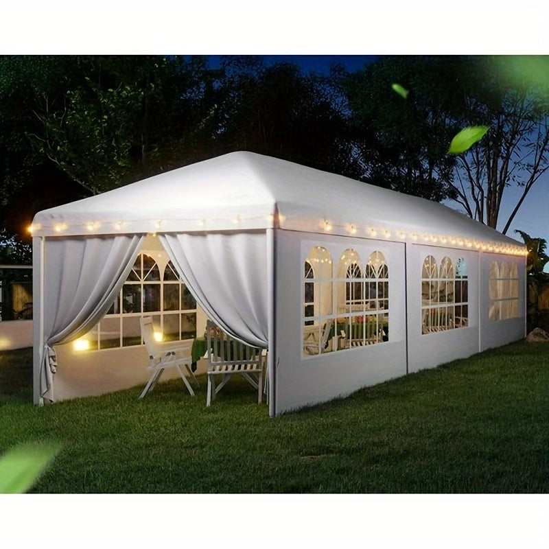10x30ft Party Tent with Eight Removable Window Sidewalls in Pink, Black or White Color Options