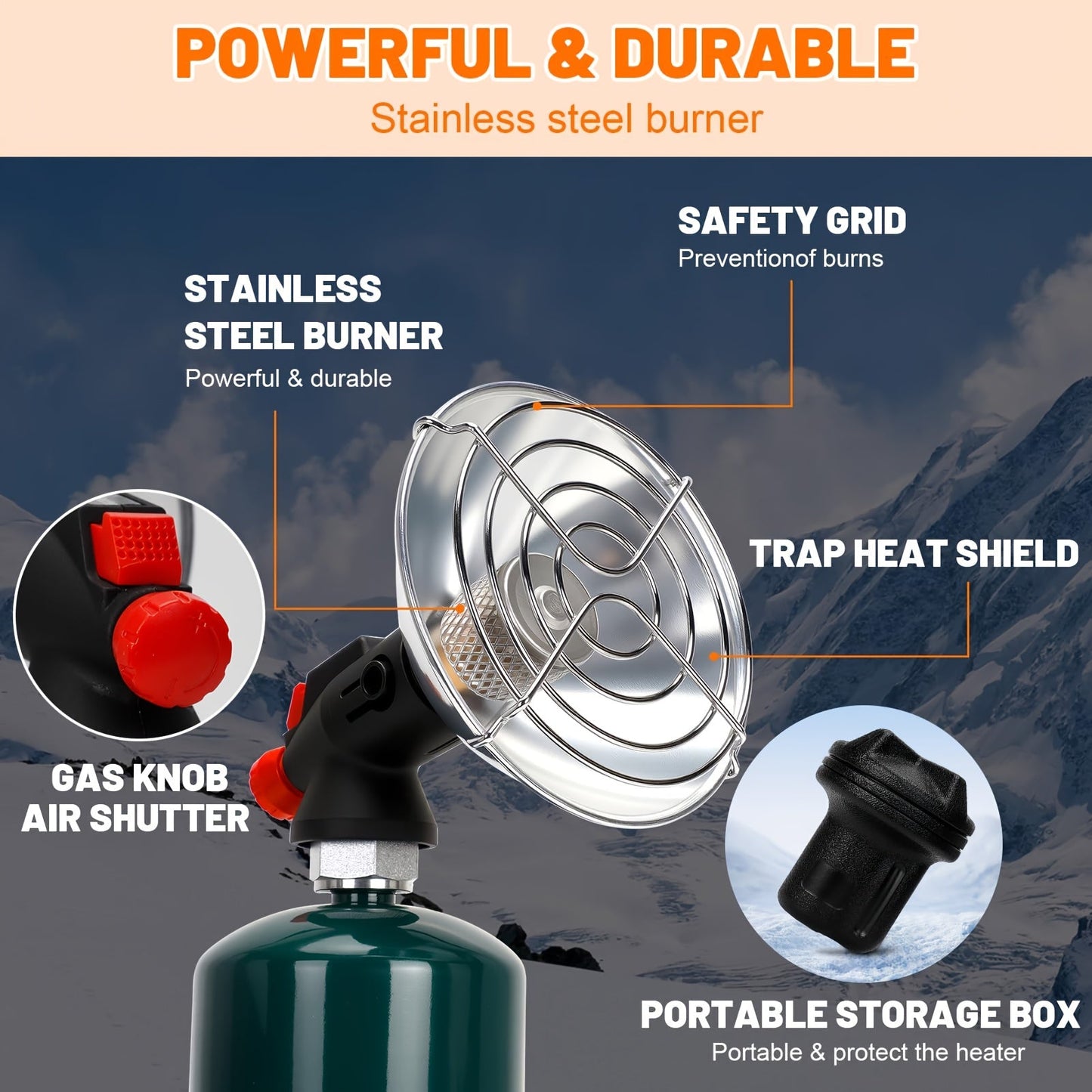 Propane Heater | Portable Camping Tent Ice Fishing Hunting Patio Garage
