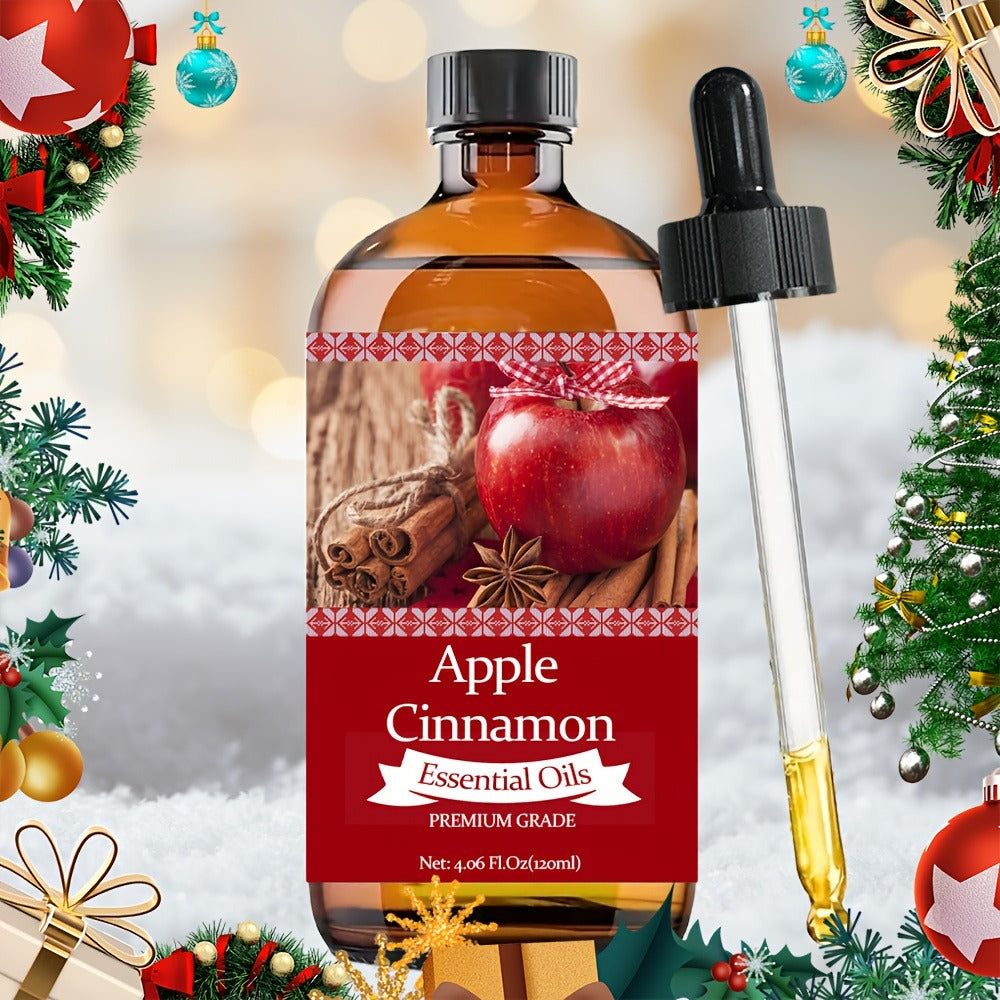 Aromatherapy Oil Apple Cinnamon Blend with Aloe Vera and Jojoba Oil in 120ml Bottle for Diffuser and Massage