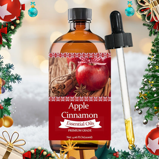 Aromatherapy Oil Apple Cinnamon Blend with Aloe Vera and Jojoba Oil in 120ml Bottle for Diffuser and Massage