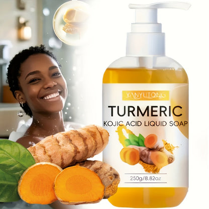 250 g Turmeric and Kojic Acid-Labeled Liquid Soap in Single Checkout Option for Face and Body Washing