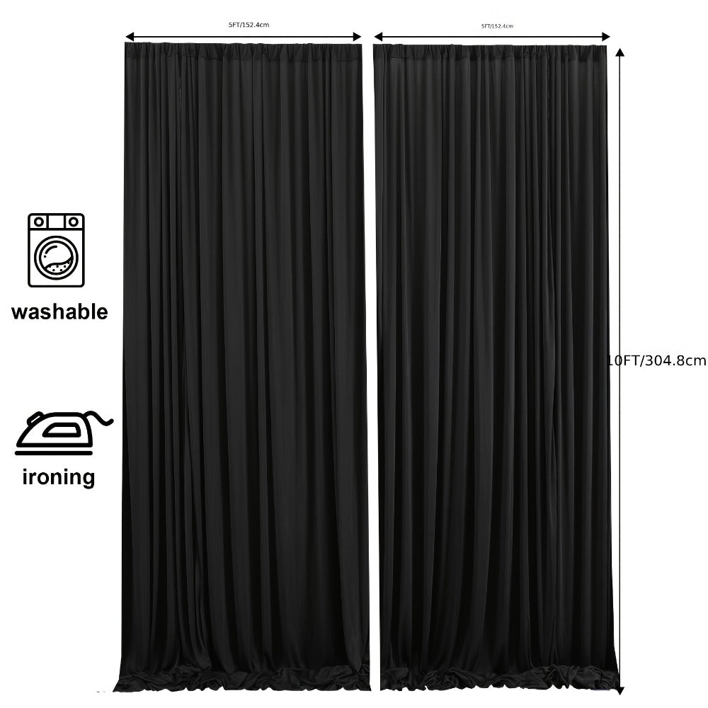 Two-Piece Photography Backdrop Curtain Set with 150 cm Width and 215 cm or 300 cm Height Options