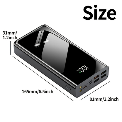 Portable Charger 50000mAh Large Capacity Power Bank LED Light Power Display Multi-Port USB-C Micro USB Fast Charge for Phones Electronics Outdoor Travel