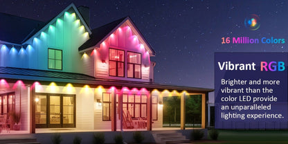 Permanent Outdoor RGB Eave Lights Smart App & Remote Control – Music Sync Timer Color Changing LED Soffit Light for Christmas New Year Halloween Holiday Party Decor – 50FT 100FT 300FT 500FT