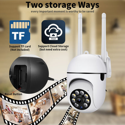 PTZ Dome Security Camera 1080P WiFi 2-Pack Outdoor Indoor, AI Auto Tracking, 360° Pan Tilt, Color Night Vision, Motion Alarm – Wireless Surveillance Camera System for Home Business Parking Office