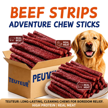 Dog Treats TUTULIFE Beef Tendon Strips and Beef Block Pieces in Three 155g Package Options for Reward Use