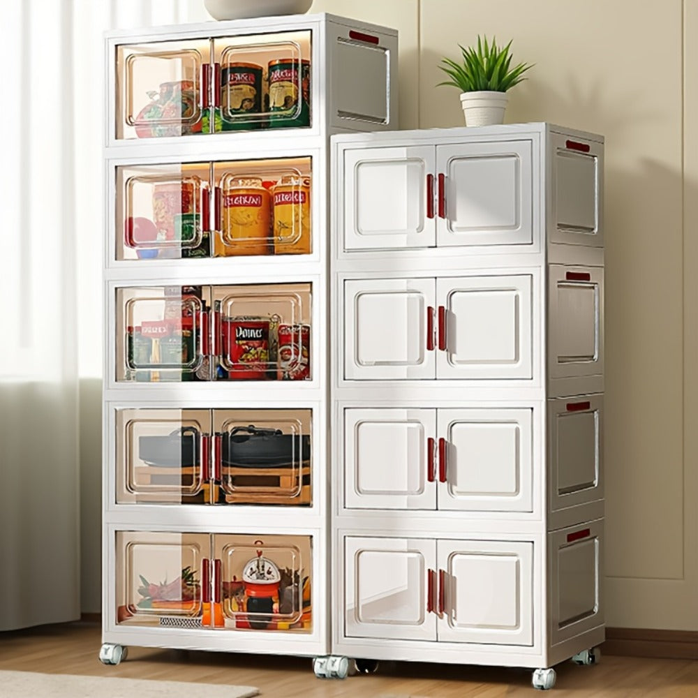 Stackable Plastic Storage Box with Flip Lid – Large Multifunctional Rectangular Organizer for Home & Office, 2/3/4/5 Layer Modular Drawer Unit for Clothes, Toys, Files & Miscellaneous Items