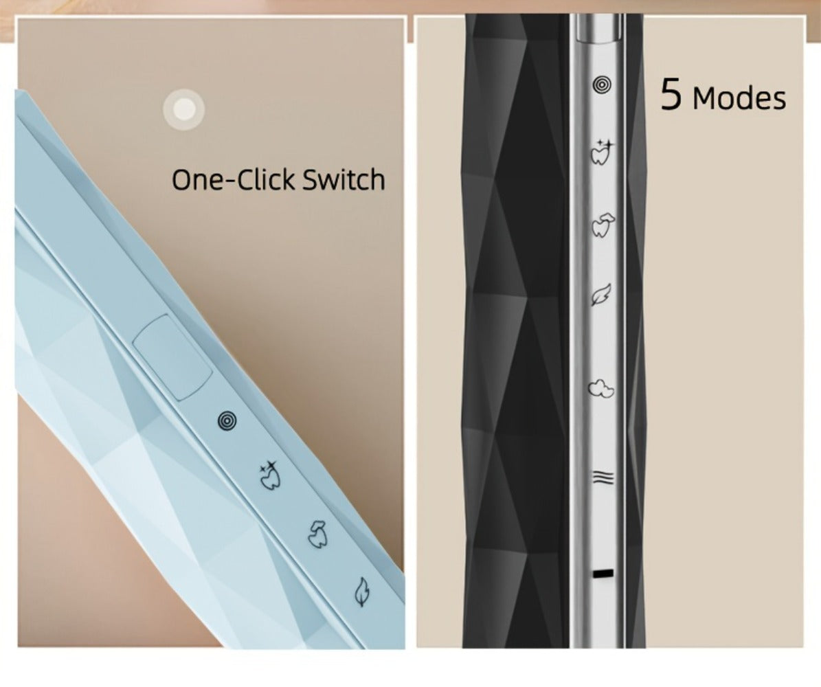 Electric Toothbrush with IPX8 Rating, Five Brush Heads, Metal Handle, USB Charging and Two-Minute Timer