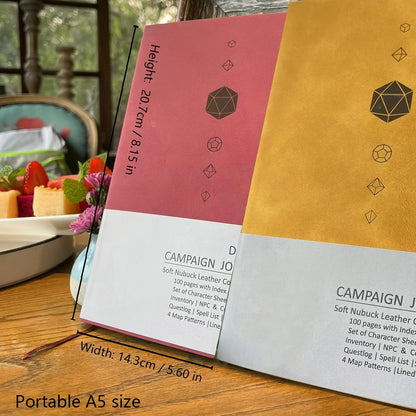 DnD Campaign Journal for D&D 5e & 5R Players — RPG Notebook with Character Sheets, Spell Tracker, Quest Log, NPC Manager & Map Pages, A5 Nubuck 100 Pages, 13 Colors, Dungeon Master Gift