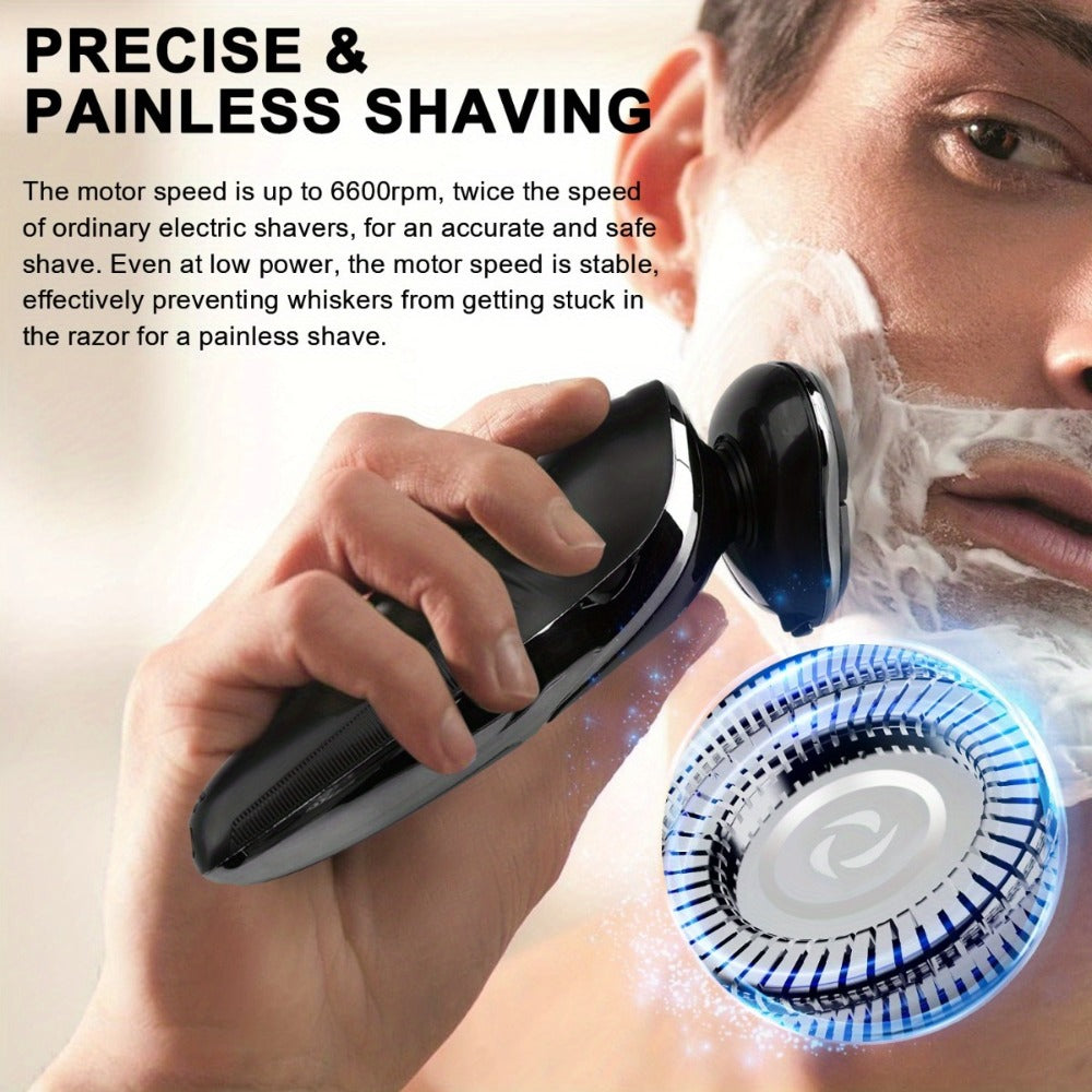 Electric Shaver 2-Pack with 3D Floating Heads, LED Power Indicators and Rechargeable Washable Design