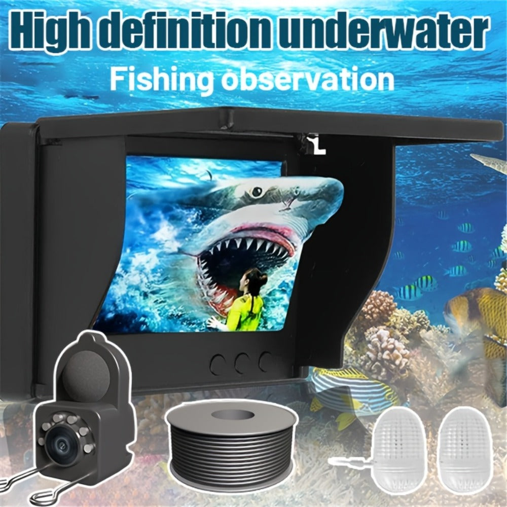 Underwater Fishing Camera 4.3-Inch HD Display with Night Vision & Triple Light Shielding – Portable Fish Finder with Bait Monitor, Complete Fishing Kit for Ice Lake River Sea Fishing