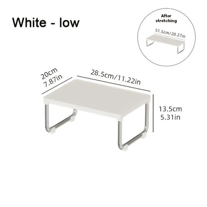 Desktop Storage Organizer Multi-Tier Expandable with Transparent Lid PP Stainless Steel Space-Saving Countertop Box for Kitchen Bathroom Cosmetics
